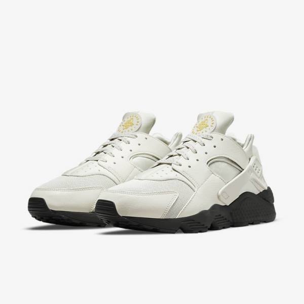 Zapatillas Nike Air Huarache Hombre Beige Claro Negras Plateadas Doradas | NK687KDE