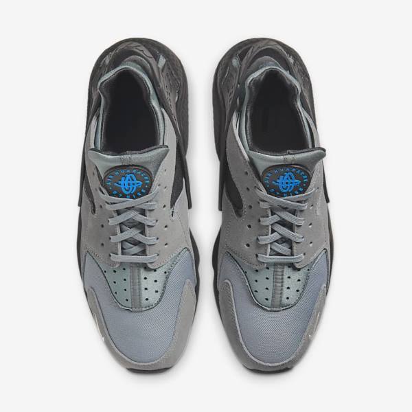 Zapatillas Nike Air Huarache Hombre Gris Azules Claro Negras Metal Plateadas | NK194UVR