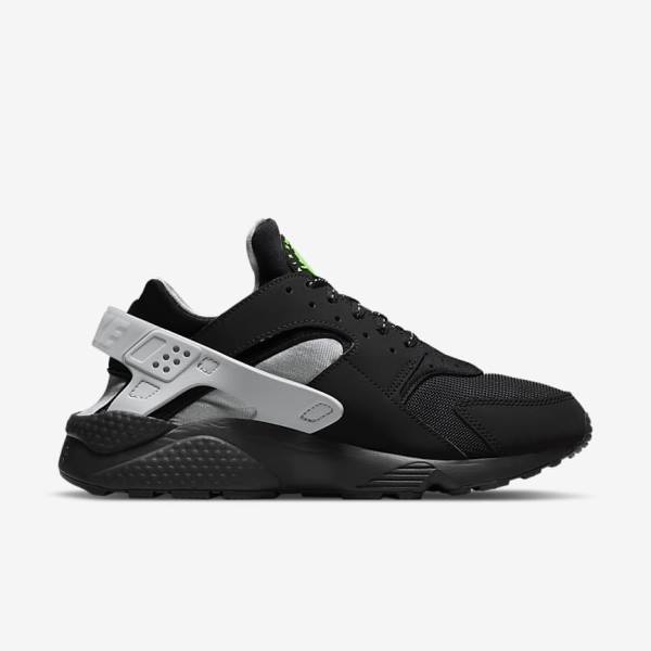 Zapatillas Nike Air Huarache Hombre Negras Metal Plateadas Plateadas Verde | NK297CQY