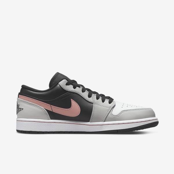 Zapatillas Nike Air Jordan 1 Low Hombre Negras Gris Blancas Coral | NK165VHU