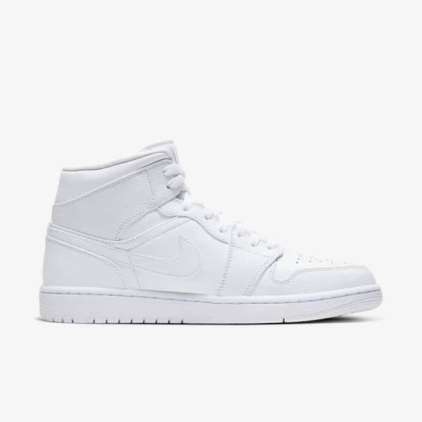 Zapatillas Nike Air Jordan 1 Mid Hombre Blancas | NK396DCQ