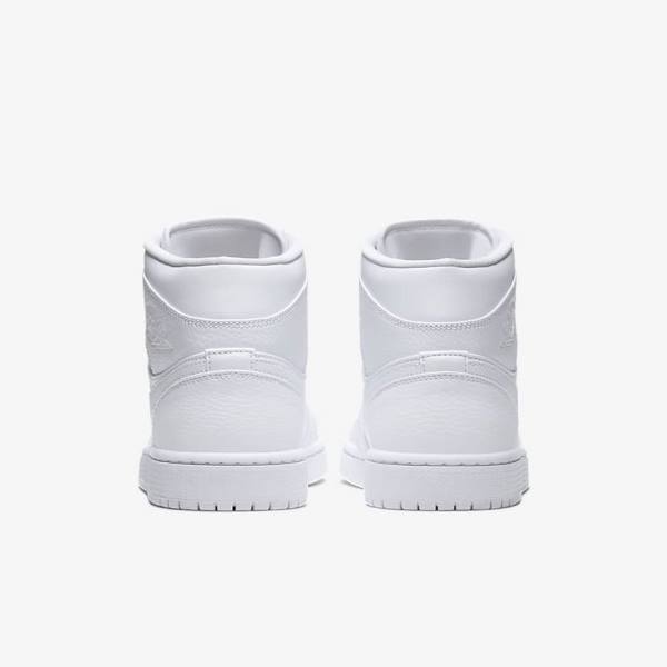 Zapatillas Nike Air Jordan 1 Mid Hombre Blancas | NK396DCQ