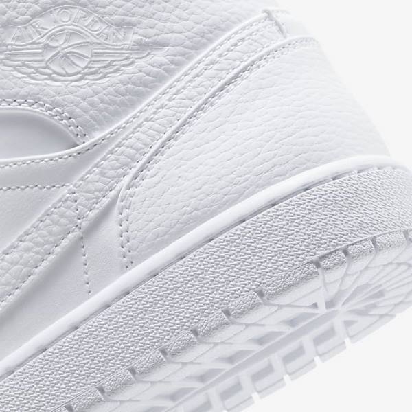 Zapatillas Nike Air Jordan 1 Mid Hombre Blancas | NK396DCQ