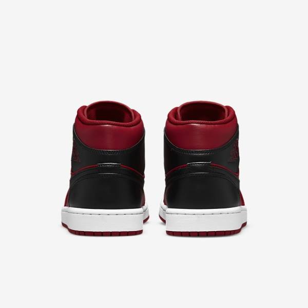 Zapatillas Nike Air Jordan 1 Mid Hombre Rojas Blancas Negras | NK895BRK