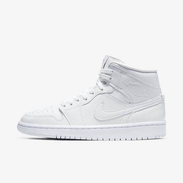 Zapatillas Nike Air Jordan 1 Mid Mujer Blancas | NK589VRX