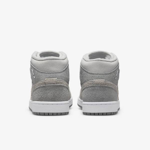 Zapatillas Nike Air Jordan 1 Mid SE Mujer Gris Blancas Gris | NK631TSG