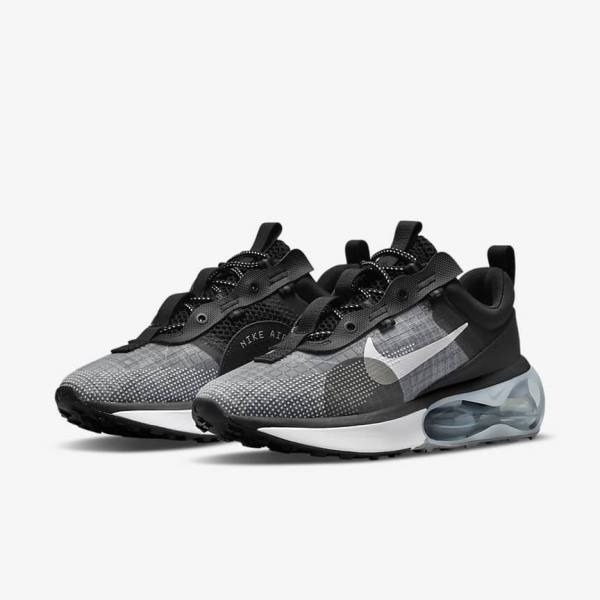 Zapatillas Nike Air Max 2021 Mujer Negras Metal Plateadas Gris Blancas | NK650UPZ