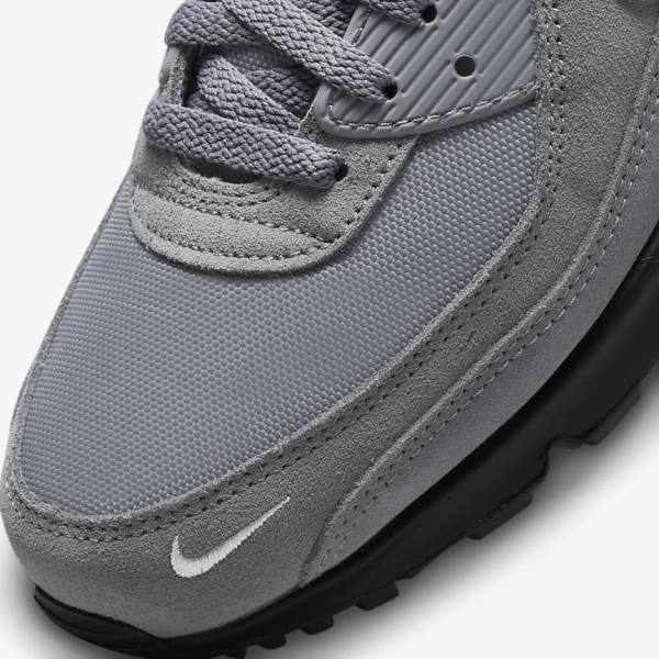 Zapatillas Nike Air Max 90 Hombre Gris Azules Claro Metal Plateadas Negras | NK195QEK