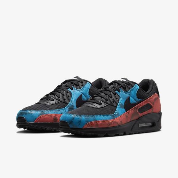 Zapatillas Nike Air Max 90 Hombre Negras Azules Rojas Blancas | NK351FVO