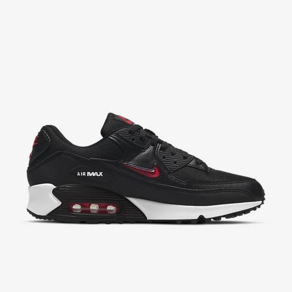 Zapatillas Nike Air Max 90 Hombre Negras Blancas Rojas | NK673BSM