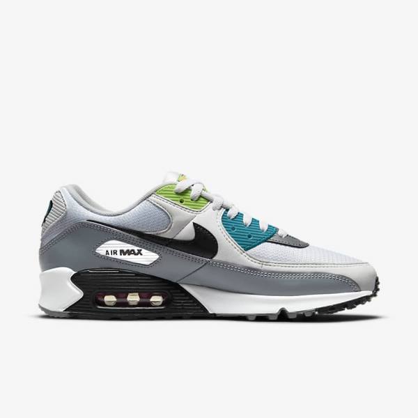 Zapatillas Nike Air Max 90 Premium Hombre Blancas Gris Negras | NK659KQL