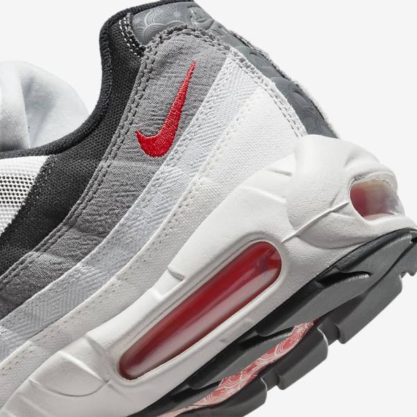 Zapatillas Nike Air Max 95 Hombre Blancas Gris Claro Rojas | NK845FBW