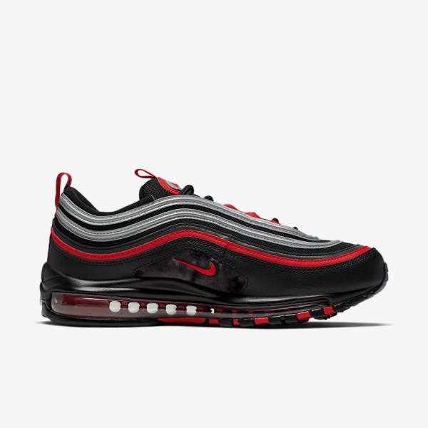 Zapatillas Nike Air Max 97 Hombre Negras Metal Plateadas Rojas | NK403KVX