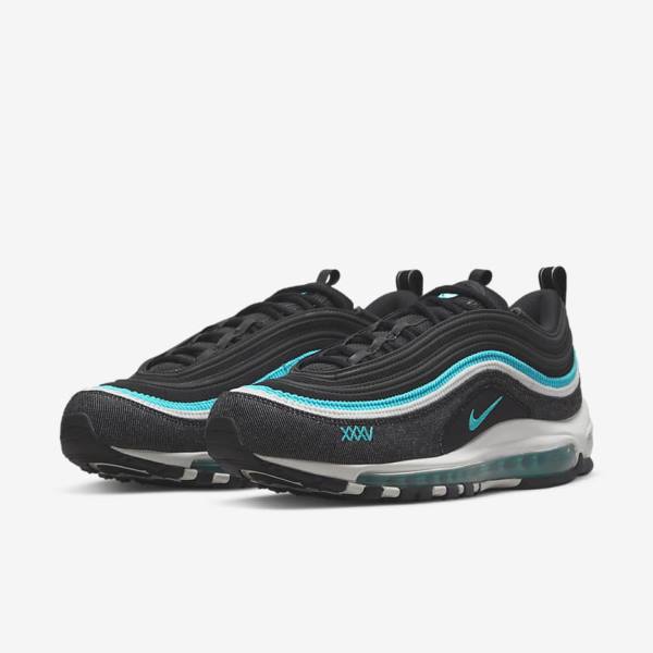 Zapatillas Nike Air Max 97 SE Hombre Negras Blancas Turquesa | NK857QZX