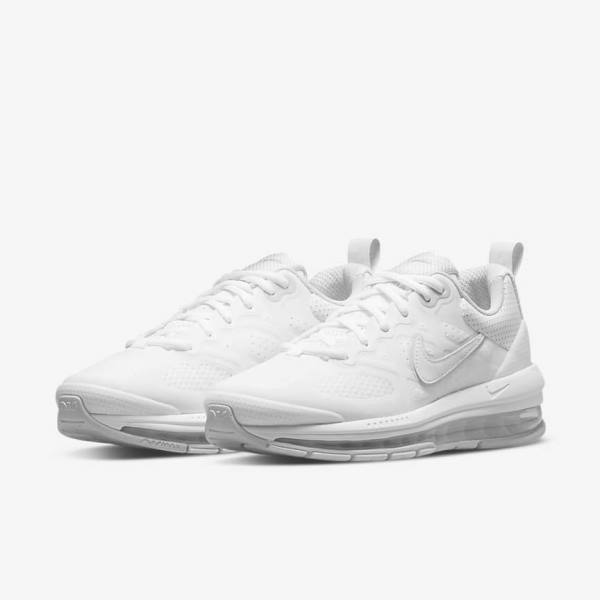 Zapatillas Nike Air Max Genome Mujer Blancas Plateadas Blancas | NK576WBP