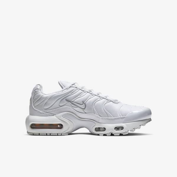 Zapatillas Nike Air Max Plus Older Niños Blancas Metal Plateadas Blancas | NK092LDV