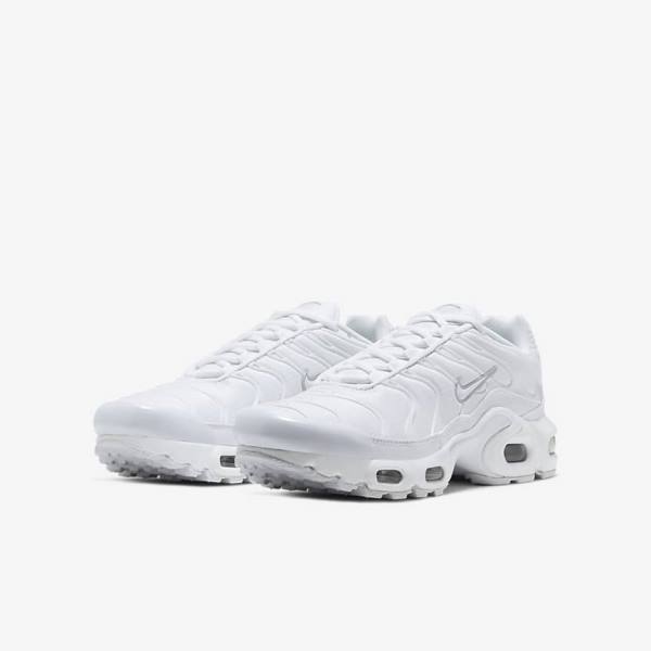 Zapatillas Nike Air Max Plus Older Niños Blancas Metal Plateadas Blancas | NK092LDV