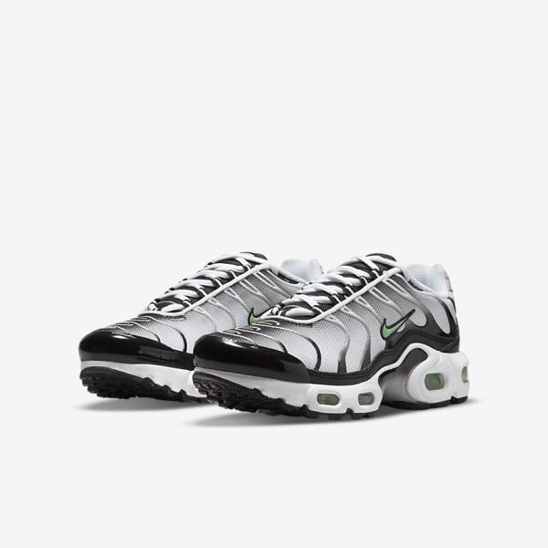 Zapatillas Nike Air Max Plus Older Niños Blancas Negras Plateadas Verde Menta | NK369OUS