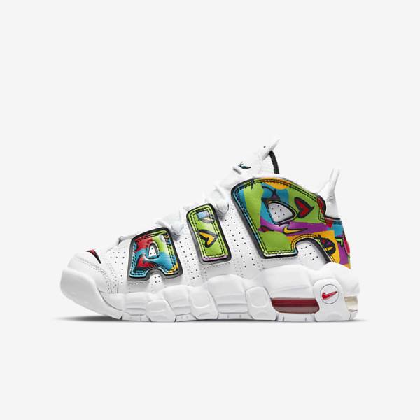 Zapatillas Nike Air More Uptempo Older Niños Blancas | NK029VNH