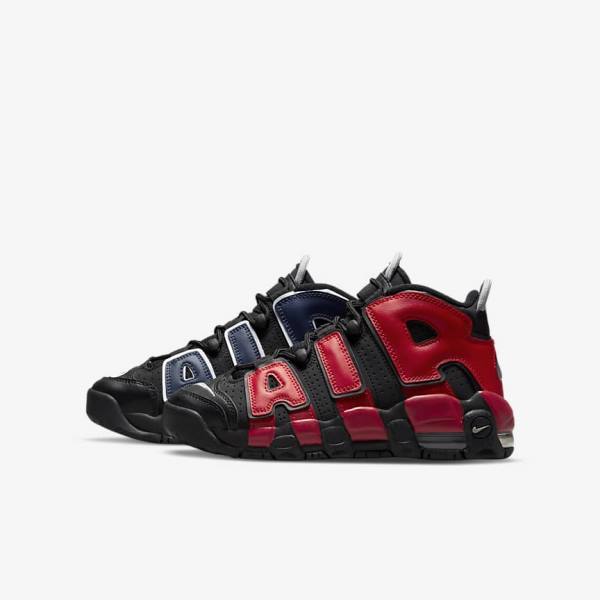 Zapatillas Nike Air More Uptempo Older Niños Negras Azul Marino Blancas Rojas | NK061OLP