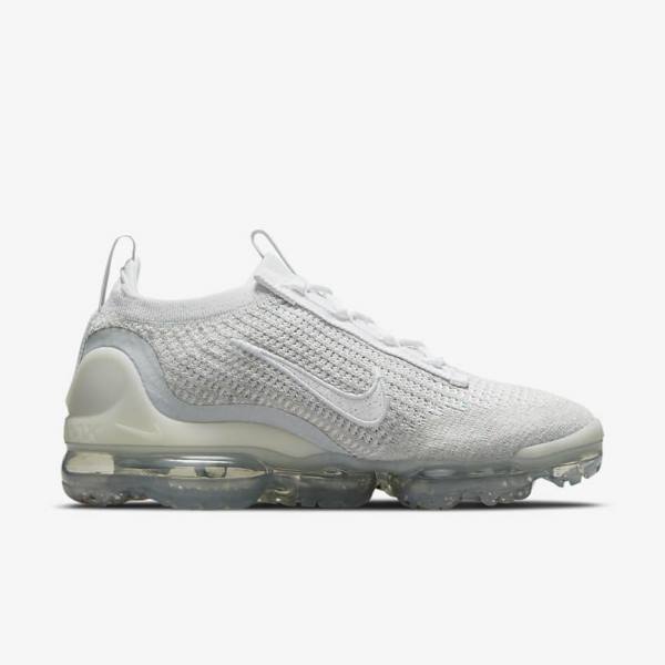 Zapatillas Nike Air VaporMax 2021 FK Mujer Blancas Plateadas Metal Plateadas Blancas | NK642OZL