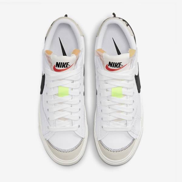 Zapatillas Nike Blazer Low 77 Jumbo Hombre Blancas Negras | NK493MAI