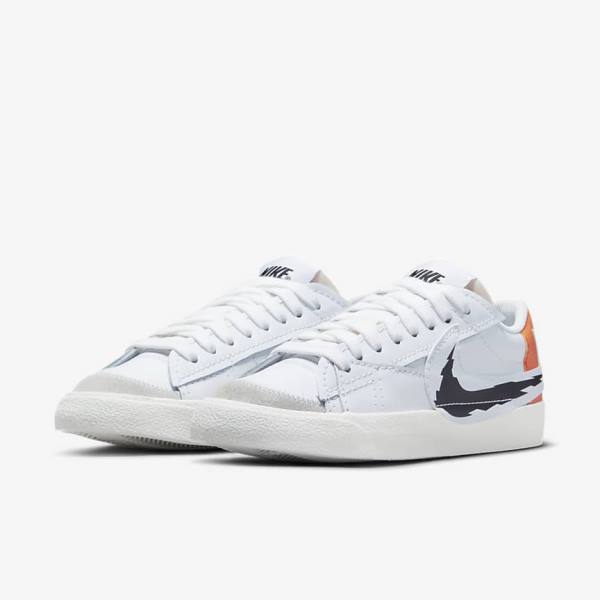 Zapatillas Nike Blazer Low 77 Jumbo Hombre Blancas Naranjas Negras | NK872DPZ