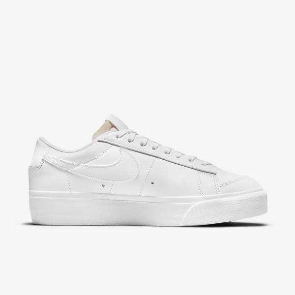 Zapatillas Nike Blazer Low Plataforma Mujer Blancas | NK679ZUS