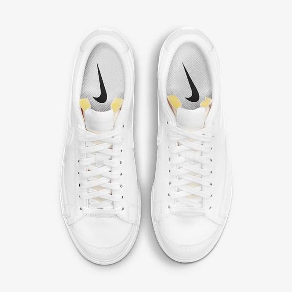 Zapatillas Nike Blazer Low Plataforma Mujer Blancas | NK679ZUS