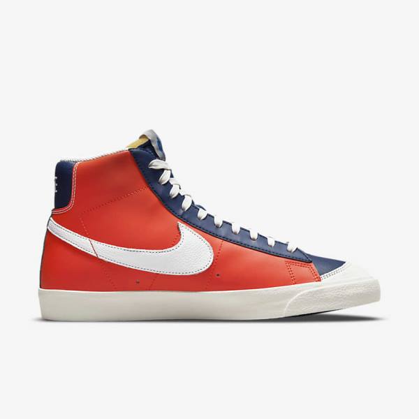 Zapatillas Nike Blazer Mid 77 EMB Hombre Blancas Azules Naranjas | NK509EGK