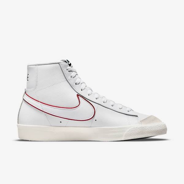 Zapatillas Nike Blazer Mid 77 Hombre Blancas Verde Metal Plateadas Rojas | NK237VEX