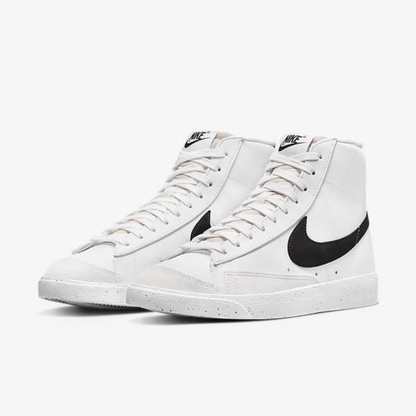 Zapatillas Nike Blazer Mid 77 Next Nature Mujer Blancas Negras | NK768DSF