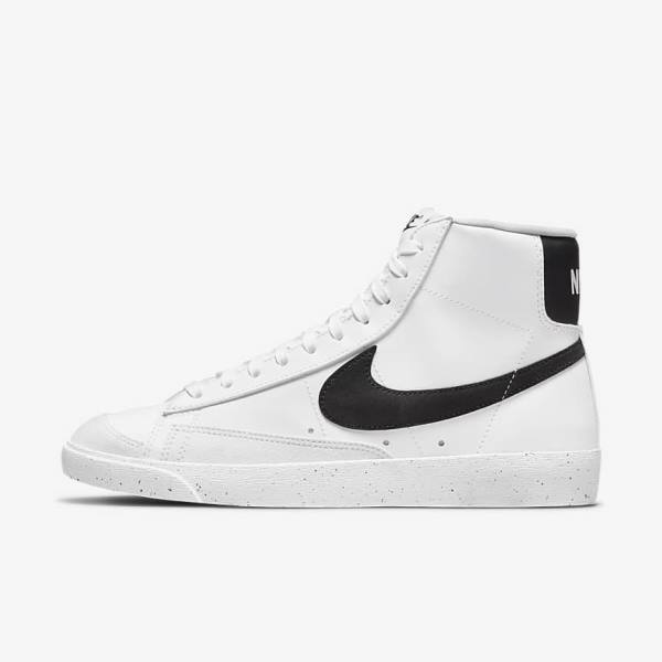 Zapatillas Nike Blazer Mid 77 Next Nature Mujer Blancas Negras | NK768DSF