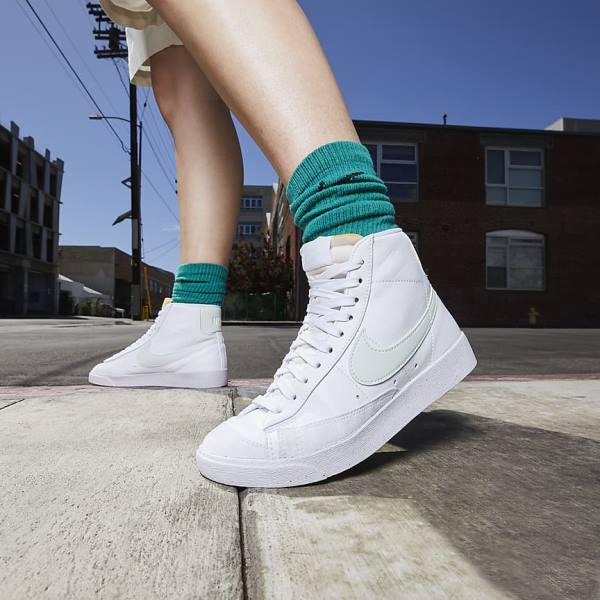 Zapatillas Nike Blazer Mid 77 Next Nature Mujer Blancas Verde | NK819PAD