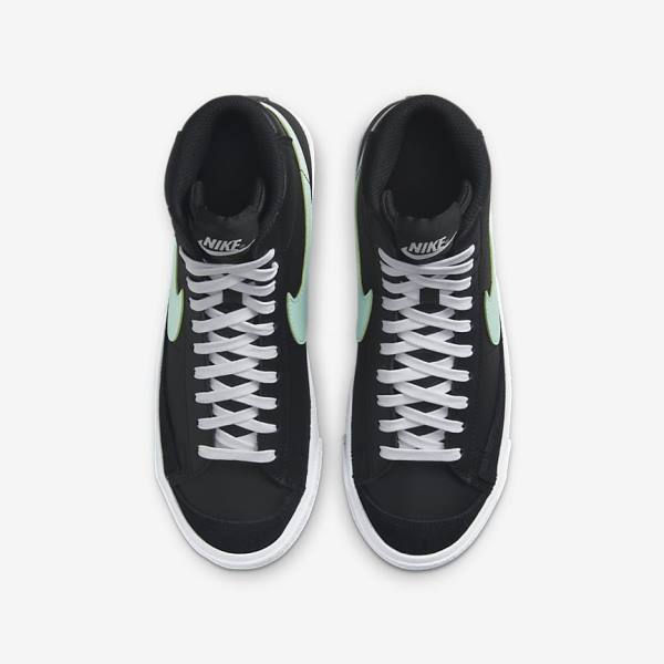 Zapatillas Nike Blazer Mid 77 Older Niños Negras Blancas Verde Menta | NK204LNI