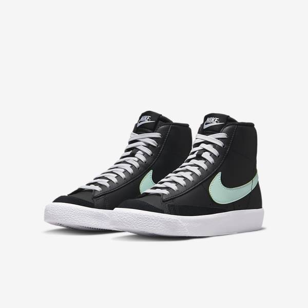 Zapatillas Nike Blazer Mid 77 Older Niños Negras Blancas Verde Menta | NK204LNI