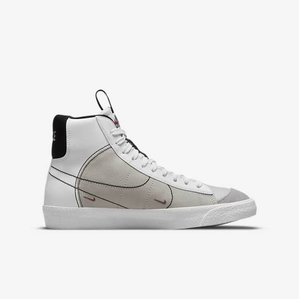 Zapatillas Nike Blazer Mid 77 SE Dance Older Niños Blancas Negras Blancas Burdeos | NK563VZC