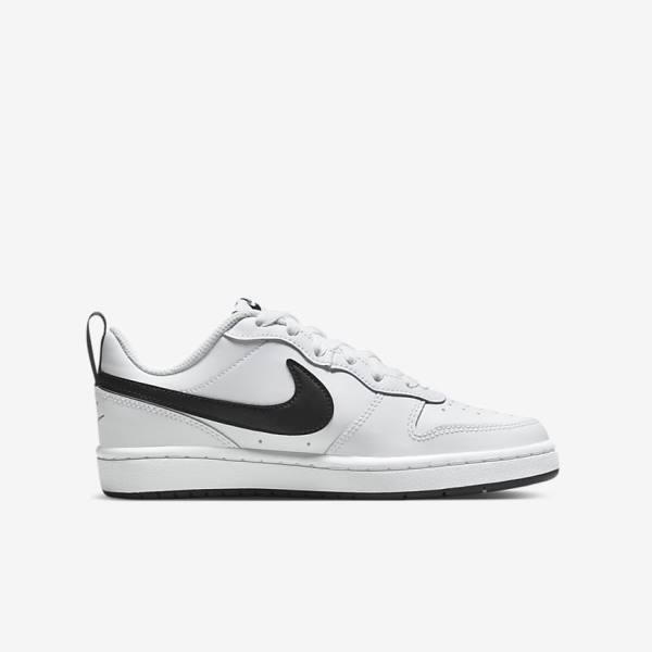 Zapatillas Nike Court Borough Low 2 Older Niños Blancas Negras | NK563SBY