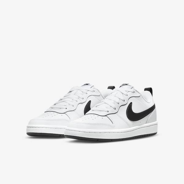 Zapatillas Nike Court Borough Low 2 Older Niños Blancas Negras | NK563SBY