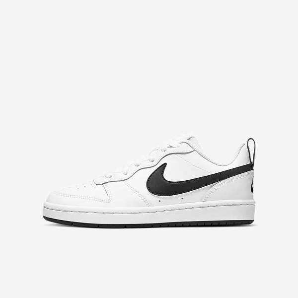 Zapatillas Nike Court Borough Low 2 Older Niños Blancas Negras | NK563SBY