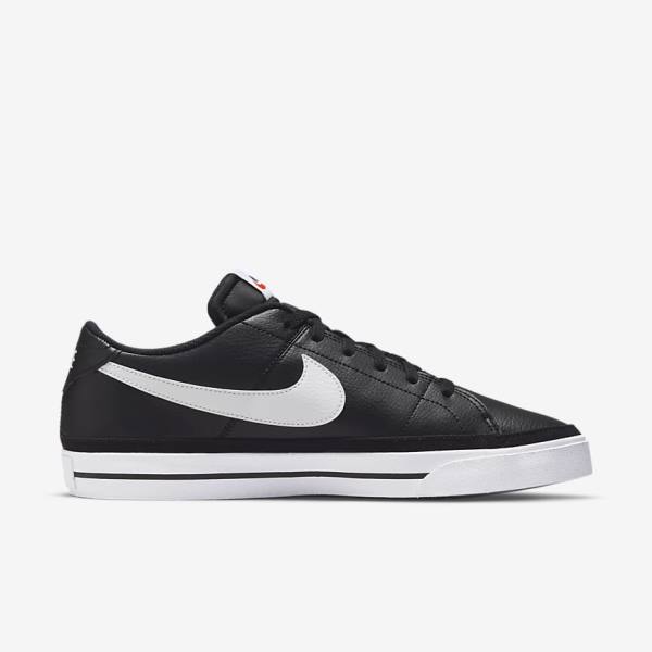 Zapatillas Nike Court Legacy Hombre Negras Blancas | NK401NCY