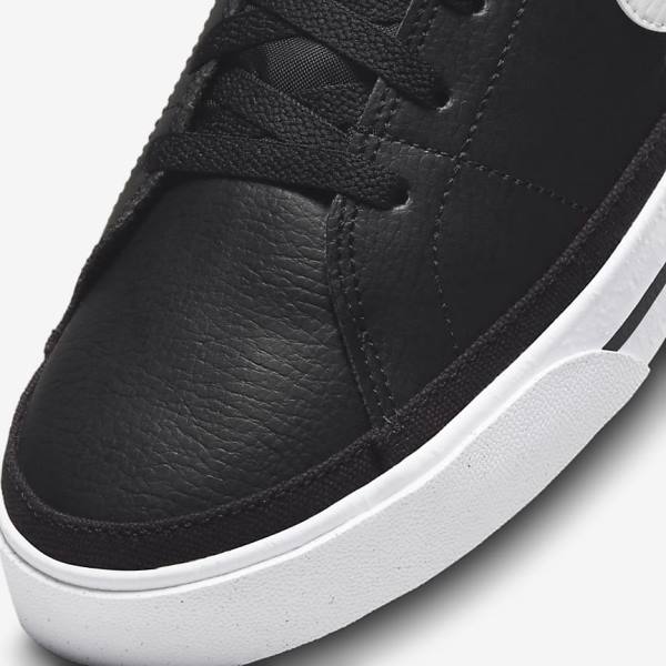 Zapatillas Nike Court Legacy Hombre Negras Blancas | NK401NCY