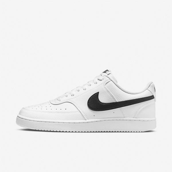 Zapatillas Nike Court Vision Low Next Nature Hombre Blancas Negras | NK682HXA