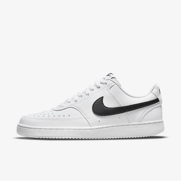 Zapatillas Nike Court Vision Low Next Nature Mujer Blancas Negras | NK718ETI