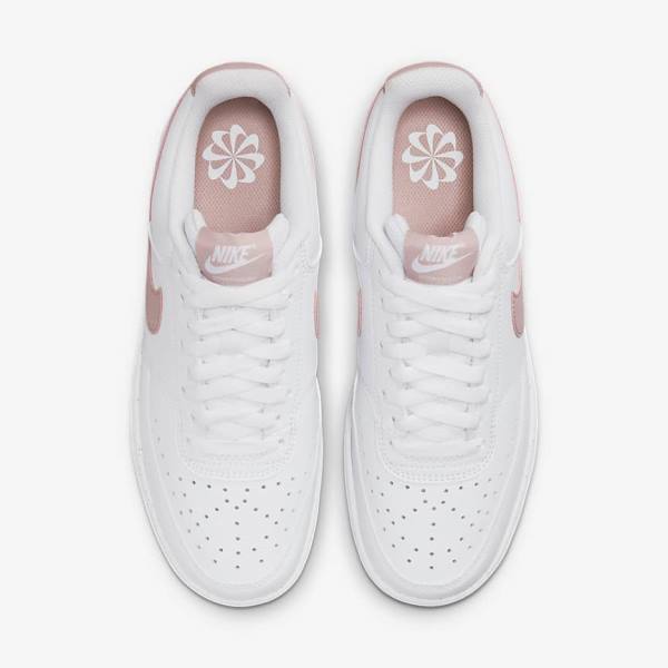 Zapatillas Nike Court Vision Low Next Nature Mujer Blancas Rosas | NK839MVO