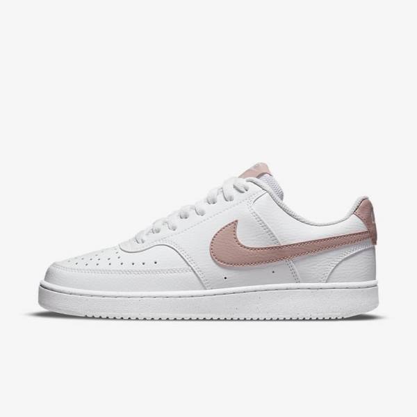 Zapatillas Nike Court Vision Low Next Nature Mujer Blancas Rosas | NK839MVO