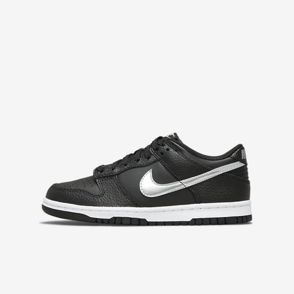 Zapatillas Nike Dunk Low Older Niños Negras Gris Blancas | NK810LVA