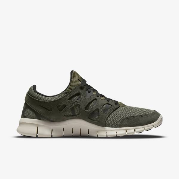 Zapatillas Nike Free Run 2 Hombre Verde Oliva Negras | NK475UNV