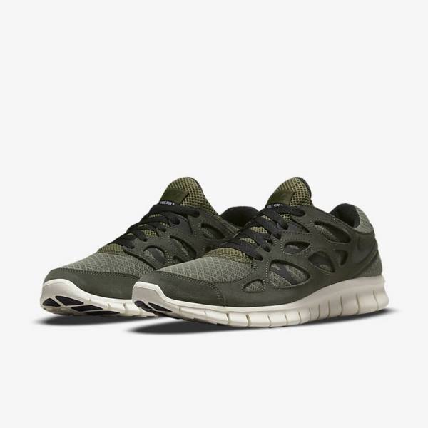 Zapatillas Nike Free Run 2 Hombre Verde Oliva Negras | NK475UNV