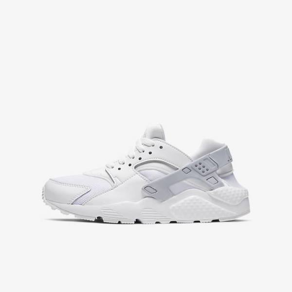 Zapatillas Nike Huarache Run Older Niños Blancas Plateadas Blancas | NK452VFK